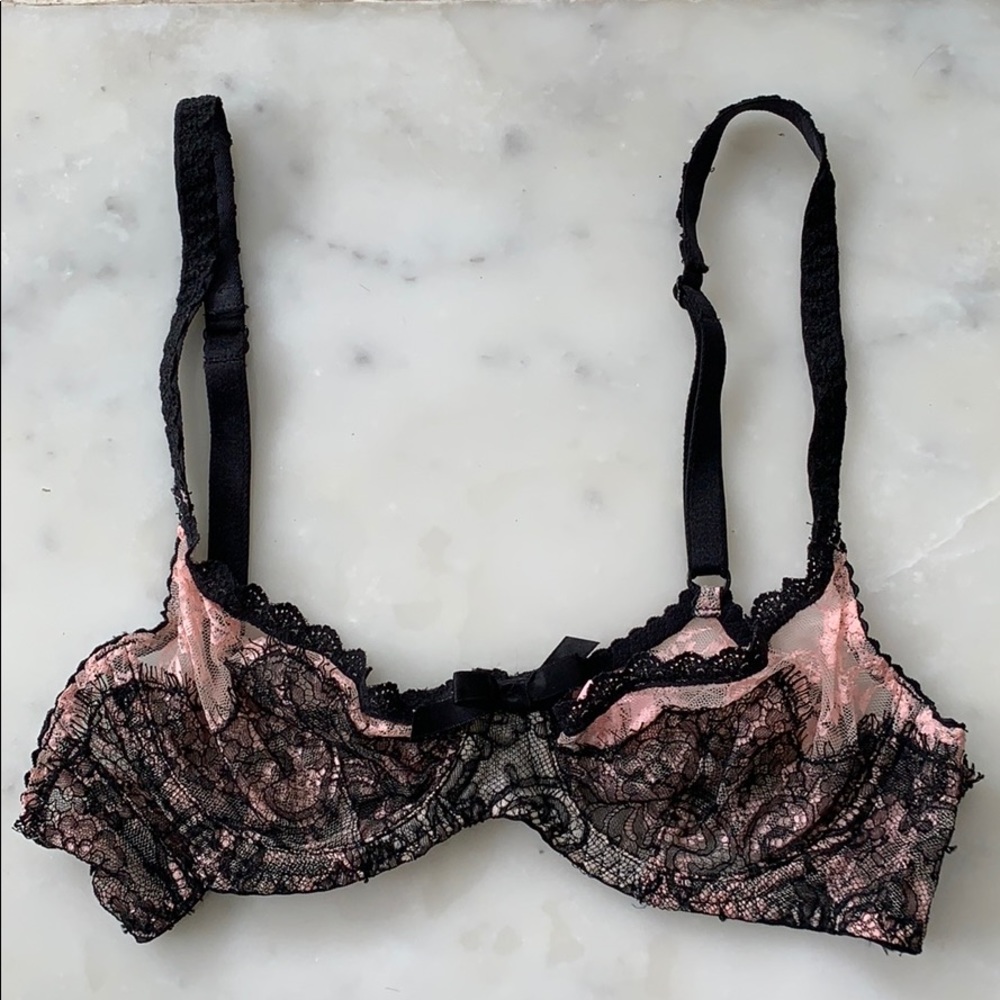 Agent Provocateur Pink/Black Lace Bra